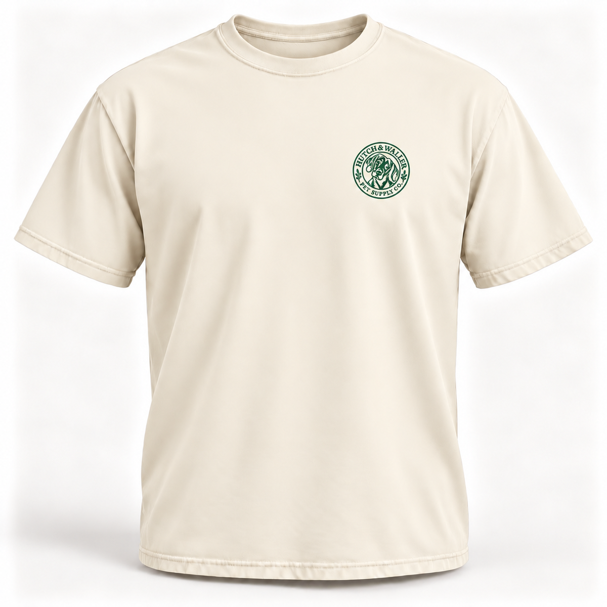 Hutch & Waller Classic Badge T-Shirt in Ivory