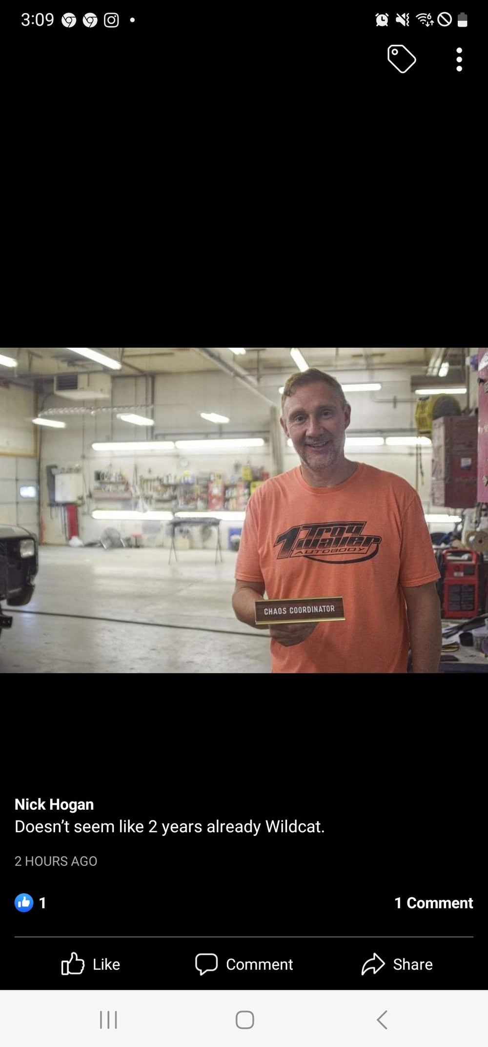 Troy Waller at his auto body shop